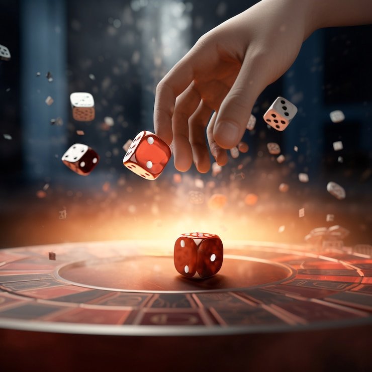 Antarmuka meja Ceme Online di platform hatipoker dengan kartu dan chip taruhan